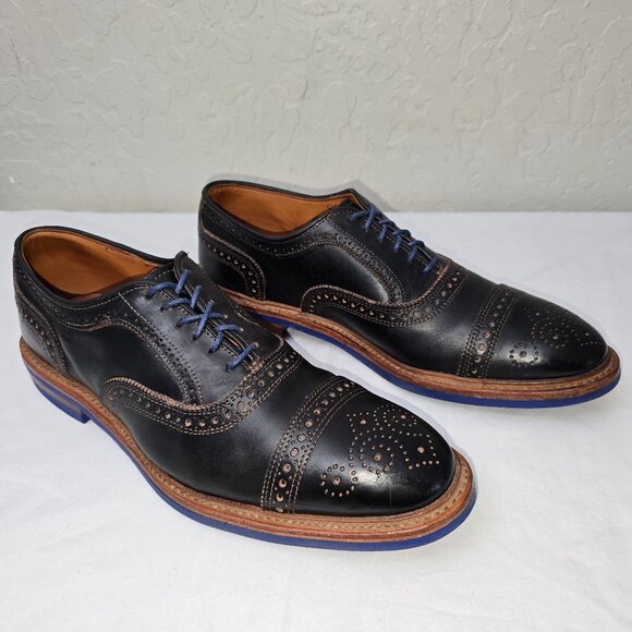 $445 Allen Edmonds 10D Strandmok Black Chromexcel Cap Toe W/ DAINITE Soles 5555 - Picture 1 of 10
